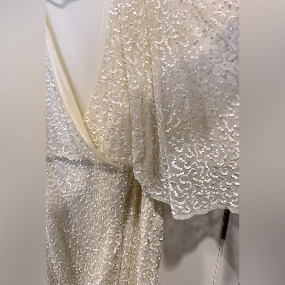 Maya Plus Delicate Sequin Wrap Midi Pencil Dress - Picture 3 of 10